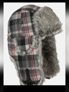 Mad Bomber Wool Blend Hat - Gray/Red